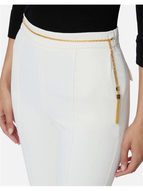 PANTALONI CON CATENA GIOIELLO ELISABETTA FRANCHI | PA14157E2360 Avorio